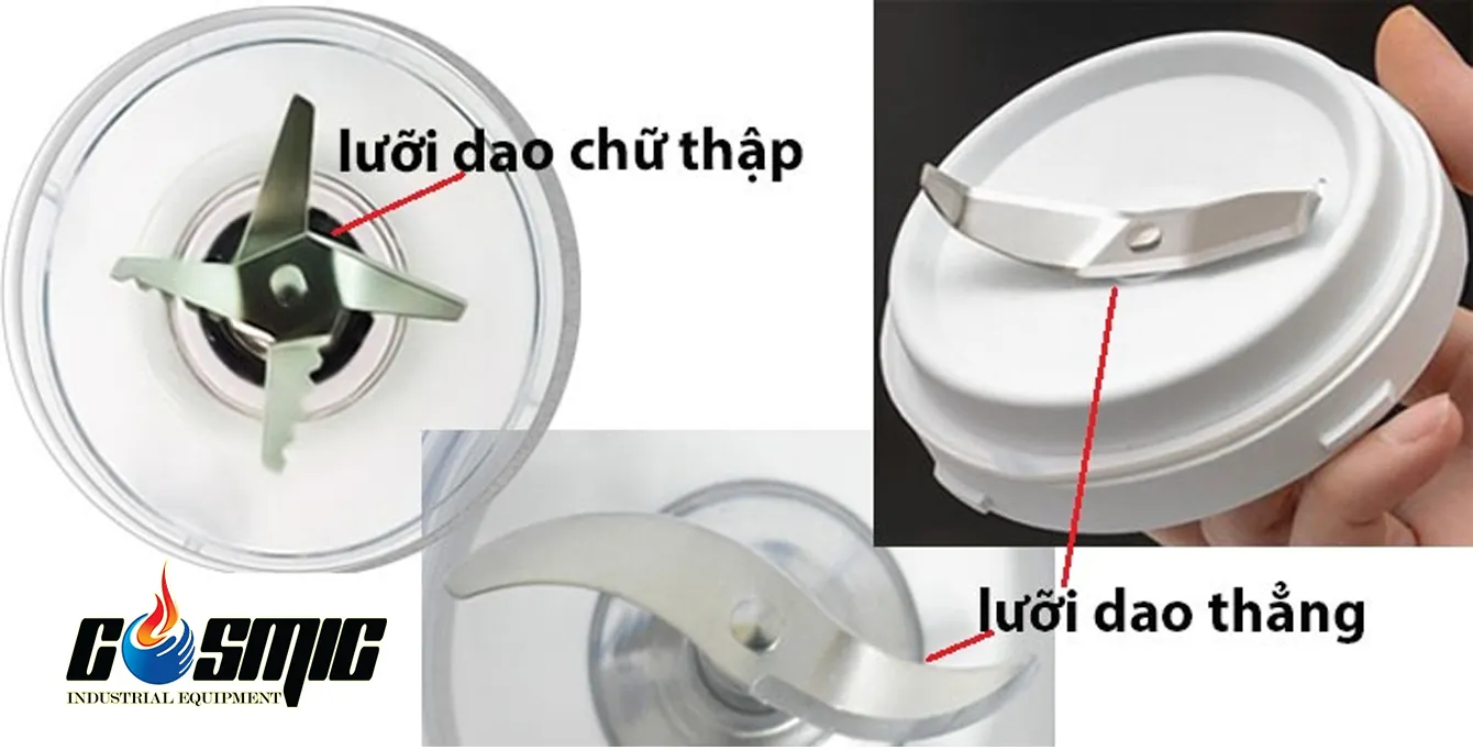 Lưỡi dao phẳng và chữ thập mang lại hiệu quả xay tối ưu cho máy xay