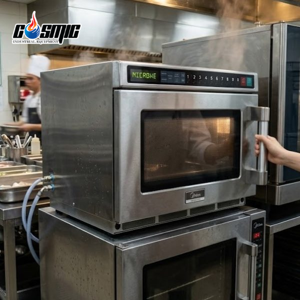 Cần chừa đủ không gian để mở cửa và đưa thực phẩm vào lò vi sóng
