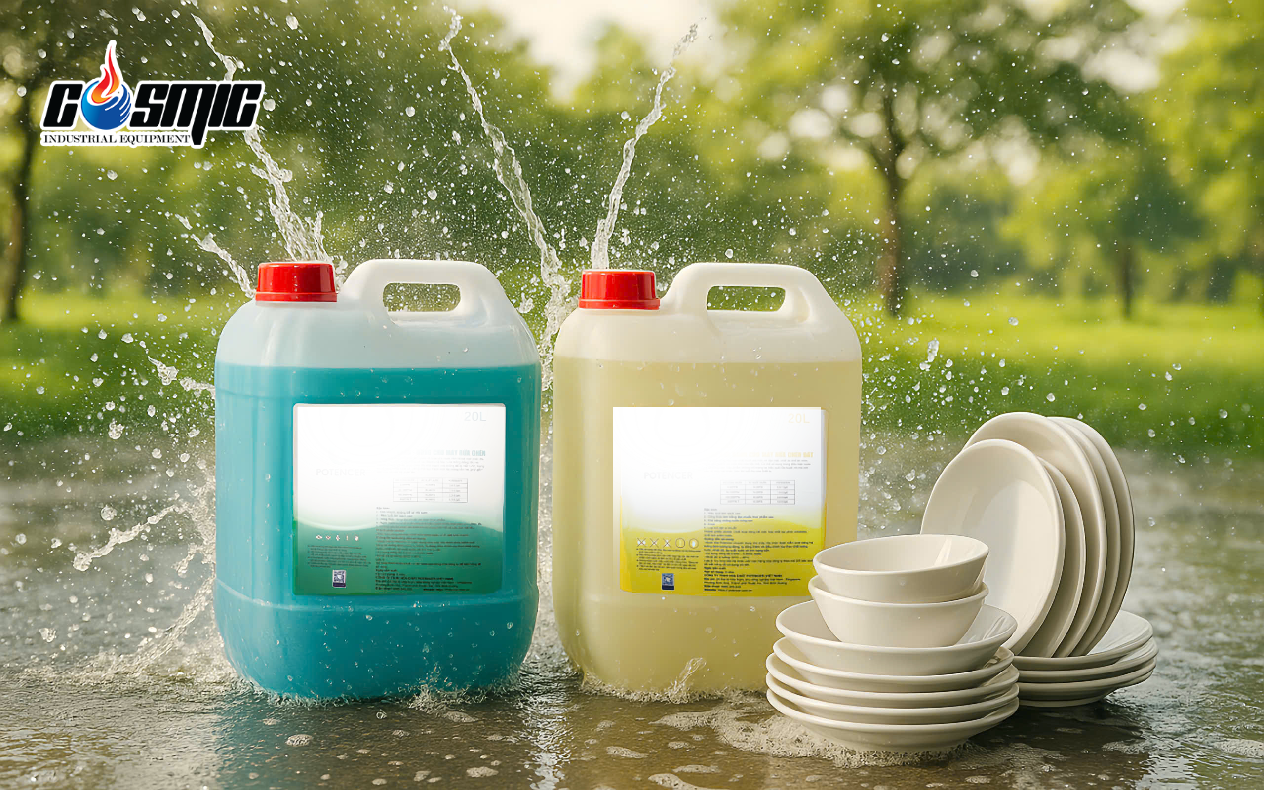 Mỗi loại hóa chất trong máy rửa chén đảm nhiệm một chức năng riêng 